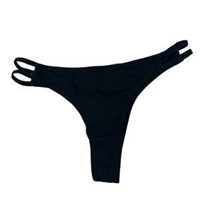 Black Double Strap Bikini Panties - Size S